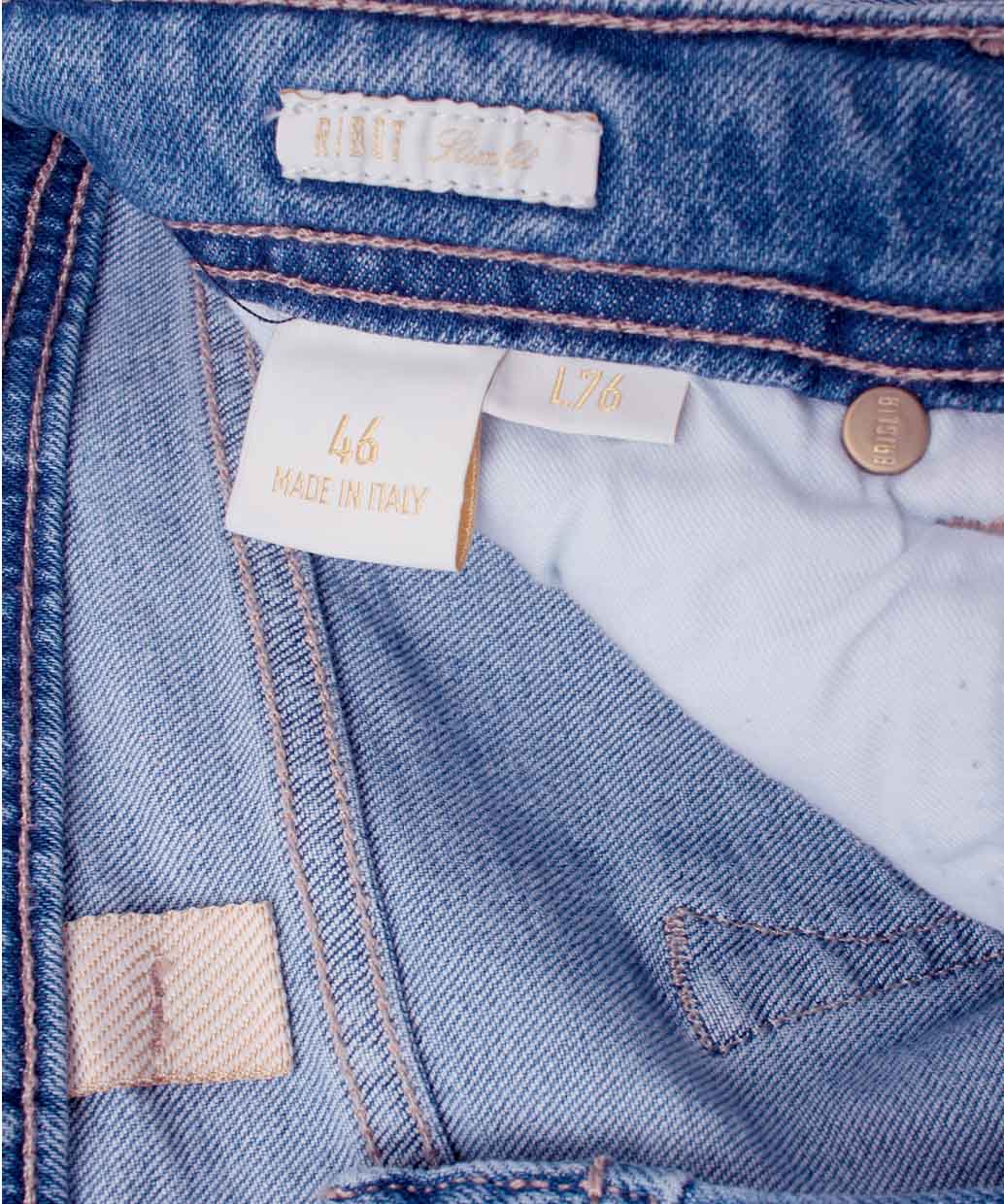 BRIGLIA 1949 RIBOT コットンストレッチ スリムデニムパンツ