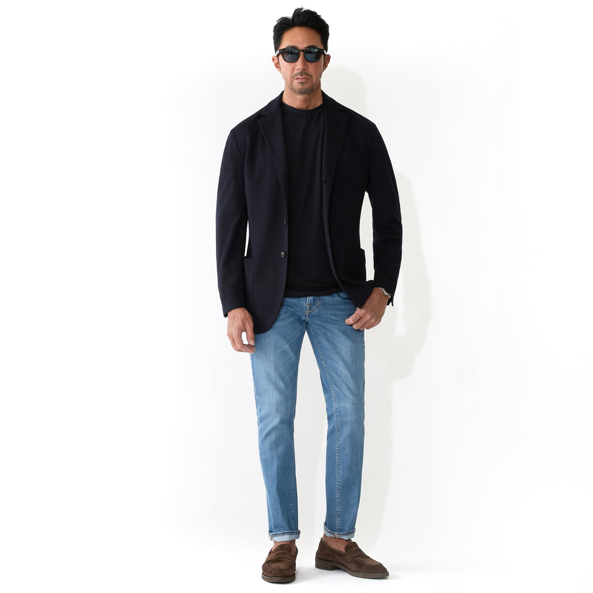 BRIGLIA 1949 RIBOT コットンストレッチ スリムデニムパンツ