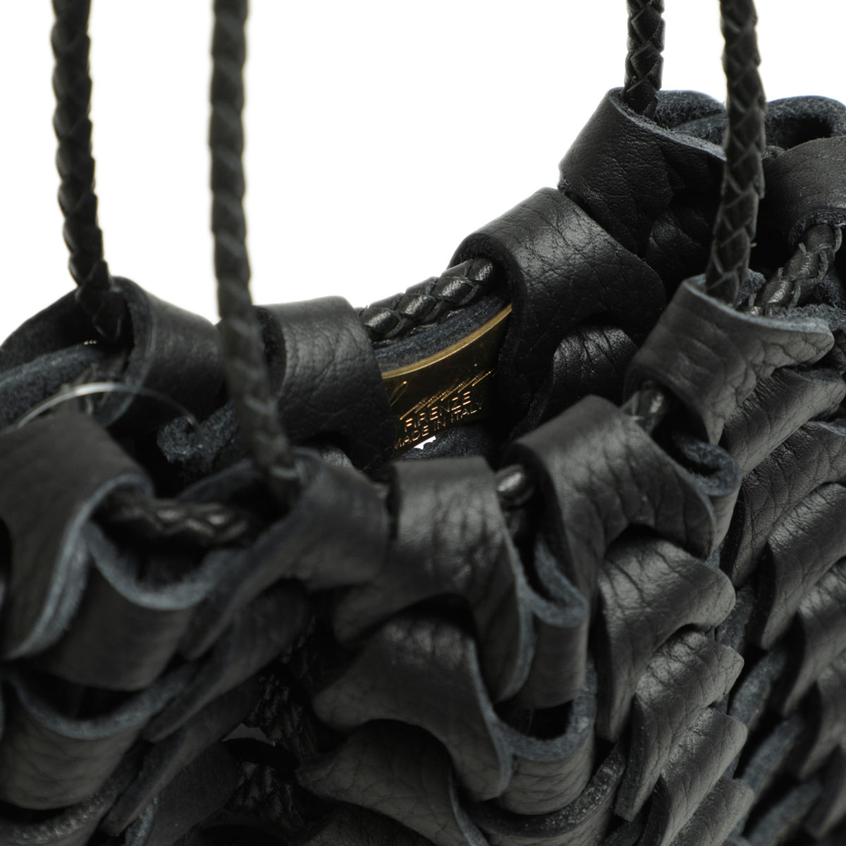 il micio イルミーチョ バッグ 巾着 ドローストリング レザー ブルレザー BOHO B-3 SACHETO NERO ブラック