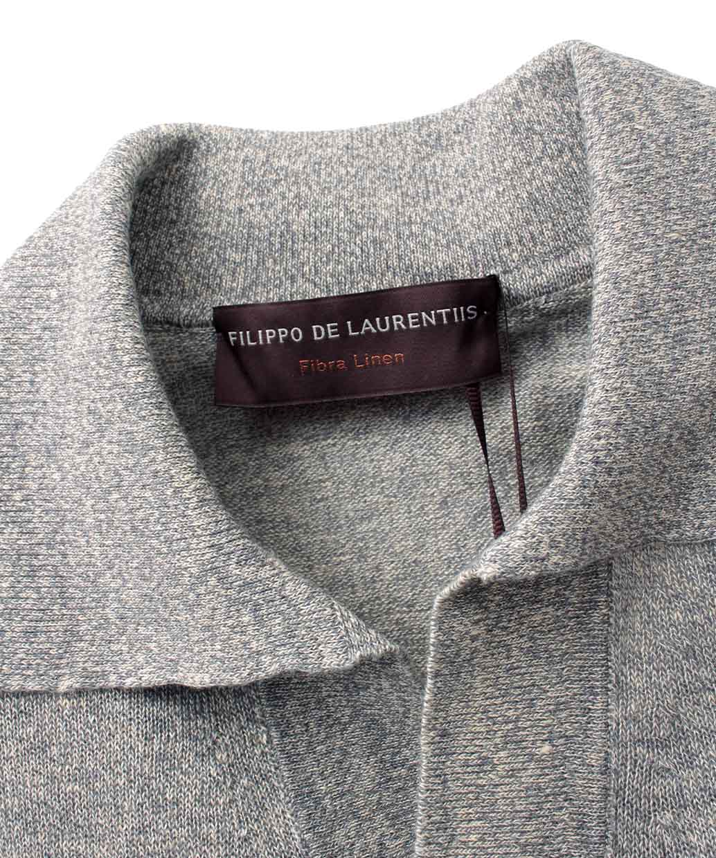 FILIPPO DE LAURENTIIS リネン コットン メランジ スキッパー ニットポロ【B.R.CHANNELご紹介モデル】