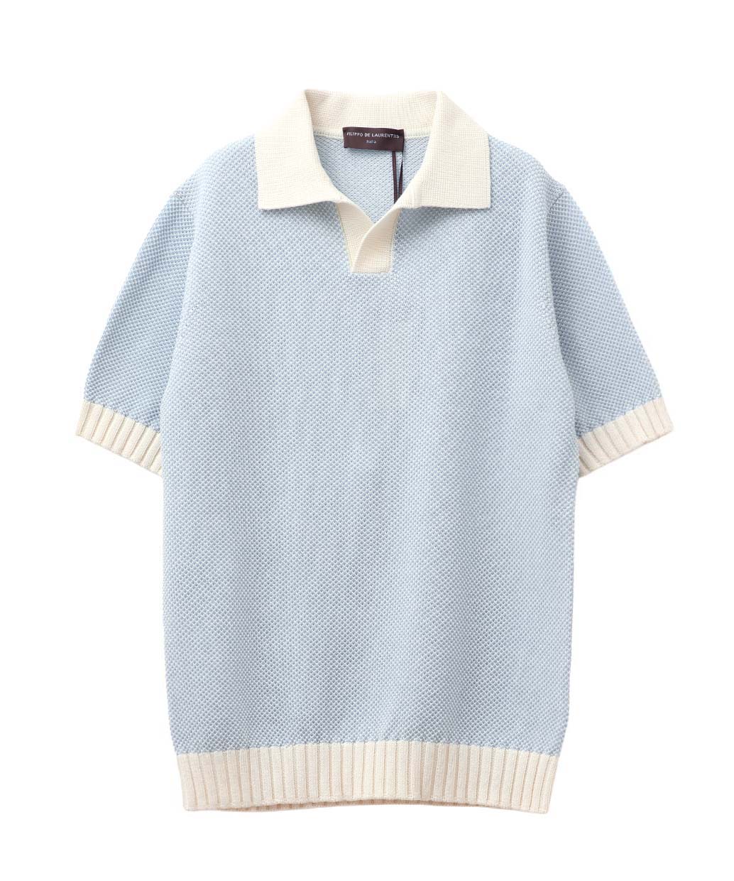 FILIPPO DE LAURENTIIS コットン スキッパー 配色ニットポロ