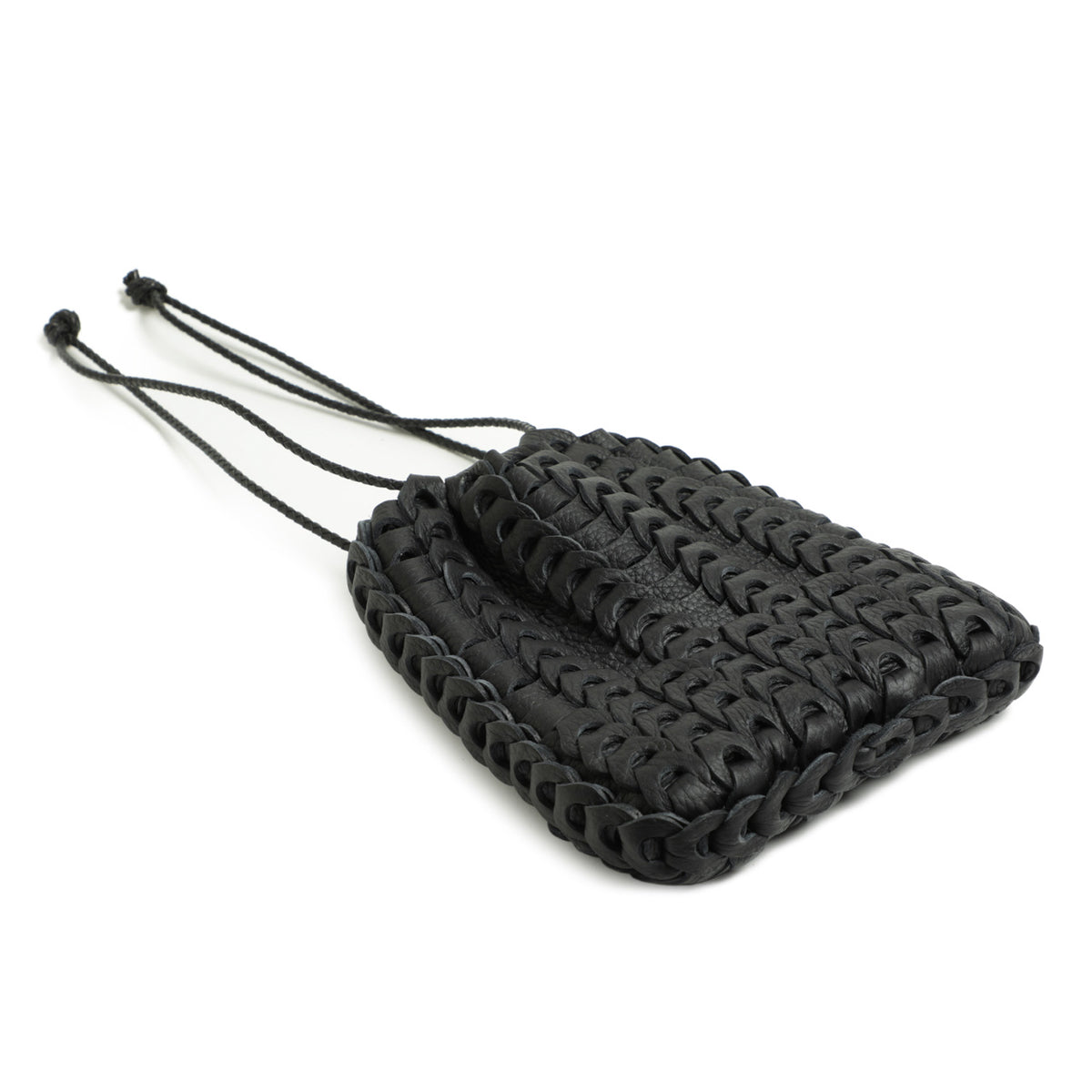 il micio イルミーチョ バッグ 巾着 ドローストリング レザー ブルレザー BOHO B-3 SACHETO NERO ブラック