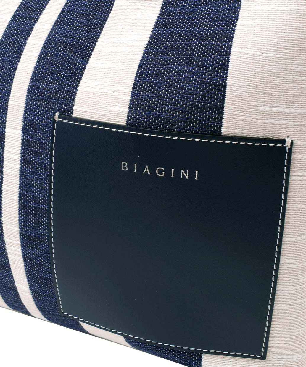 BIAGINI ストライプキャンバストートバッグ