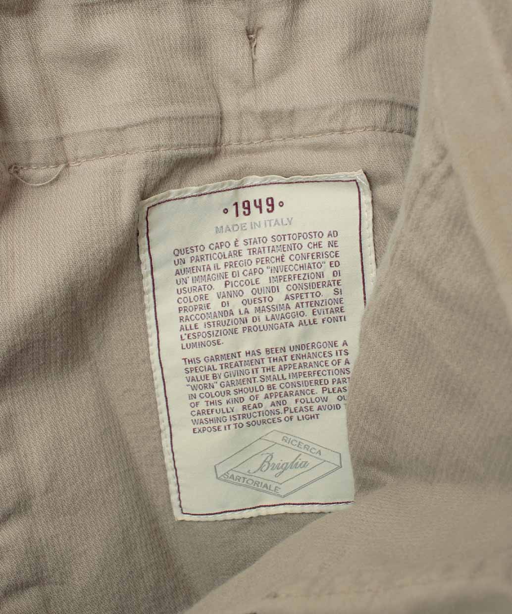 BRIGLIA 1949〈ブリリア 1949〉BG04 コットンストレッチ ノープリーツ スリムテーパードパンツ