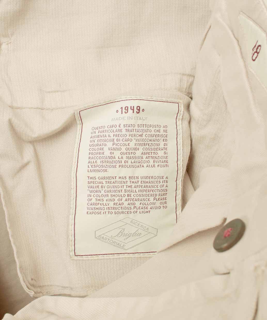 BRIGLIA 1949 BG07 コットン ストレッチ ワンプリーツ パンツ【B.R.CHANNELご紹介モデル】【干場氏モデル】