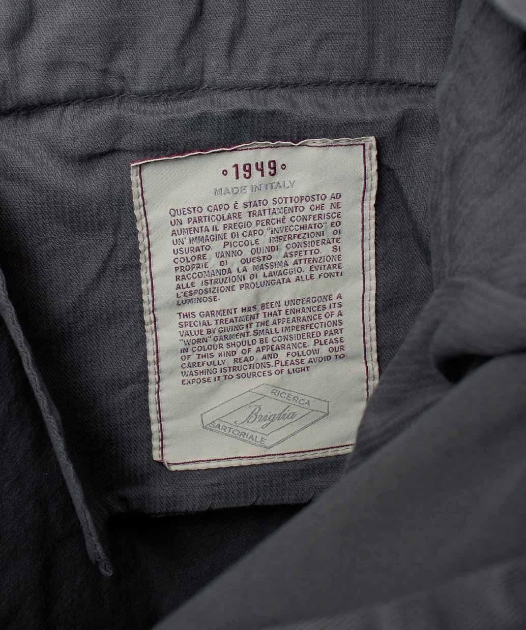 BRIGLIA 1949 BG07 コットン ストレッチ ワンプリーツ パンツ【B.R.CHANNELご紹介モデル】【干場氏モデル】