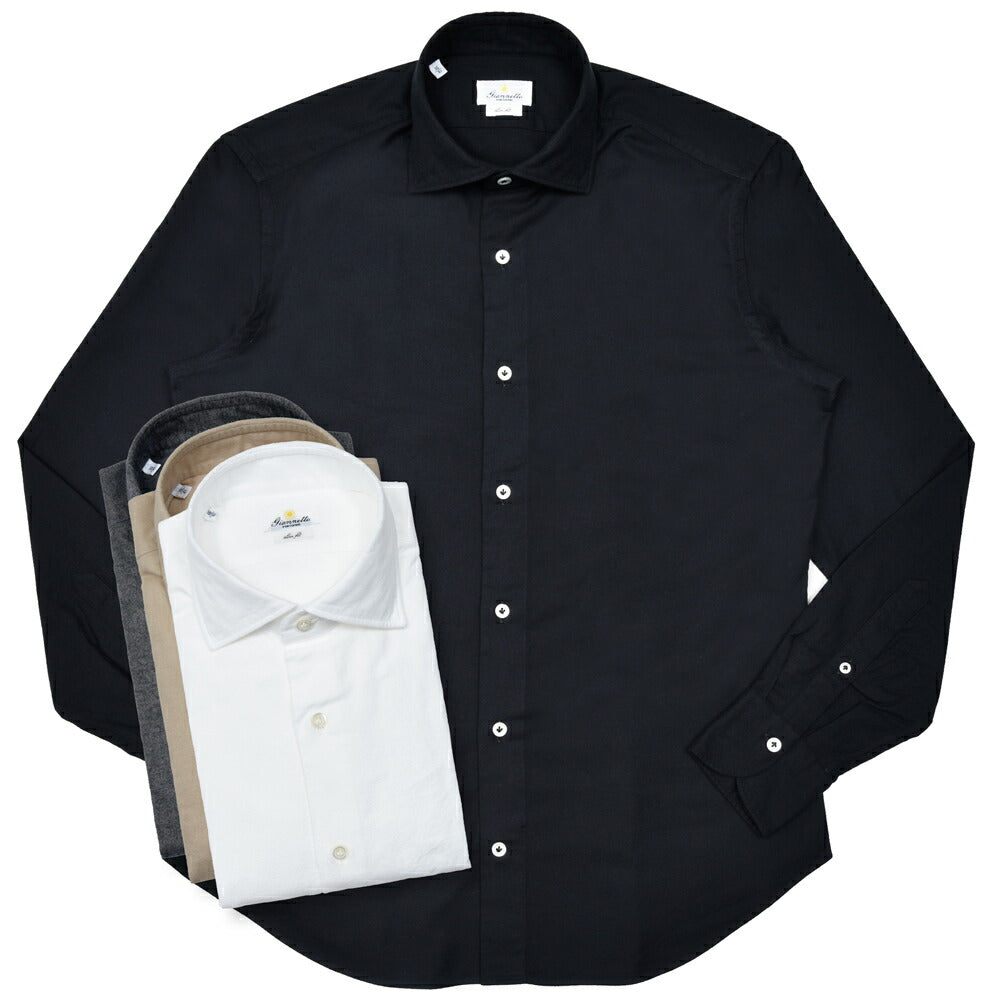 Giannetto(ジャンネット) コットンライトネルセミワイドカラーシャツ SLIM FIT/513600L81 11052002109