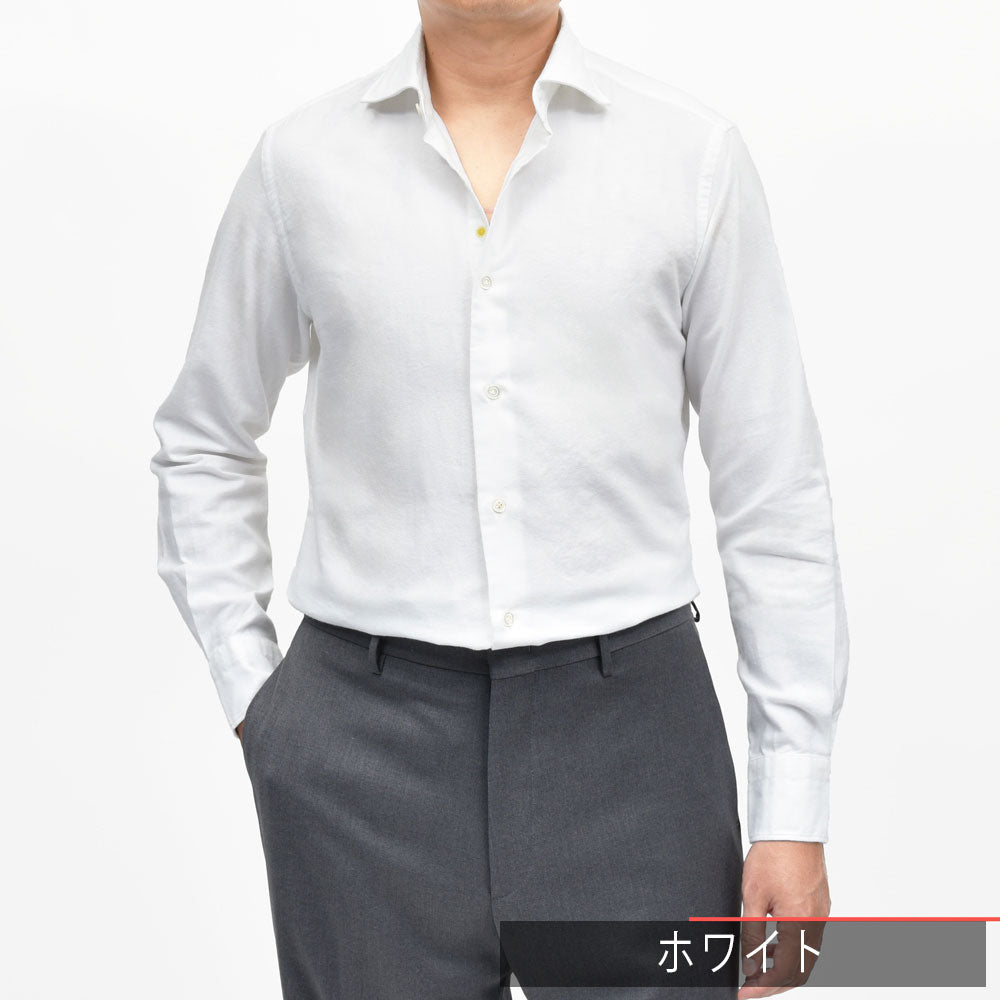 Giannetto(ジャンネット) コットンライトネルセミワイドカラーシャツ SLIM FIT/513600L81 11052002109