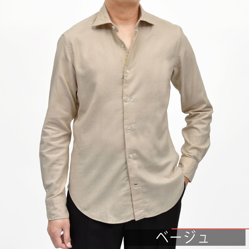 Giannetto(ジャンネット) コットンライトネルセミワイドカラーシャツ SLIM FIT/513600L81 11052002109