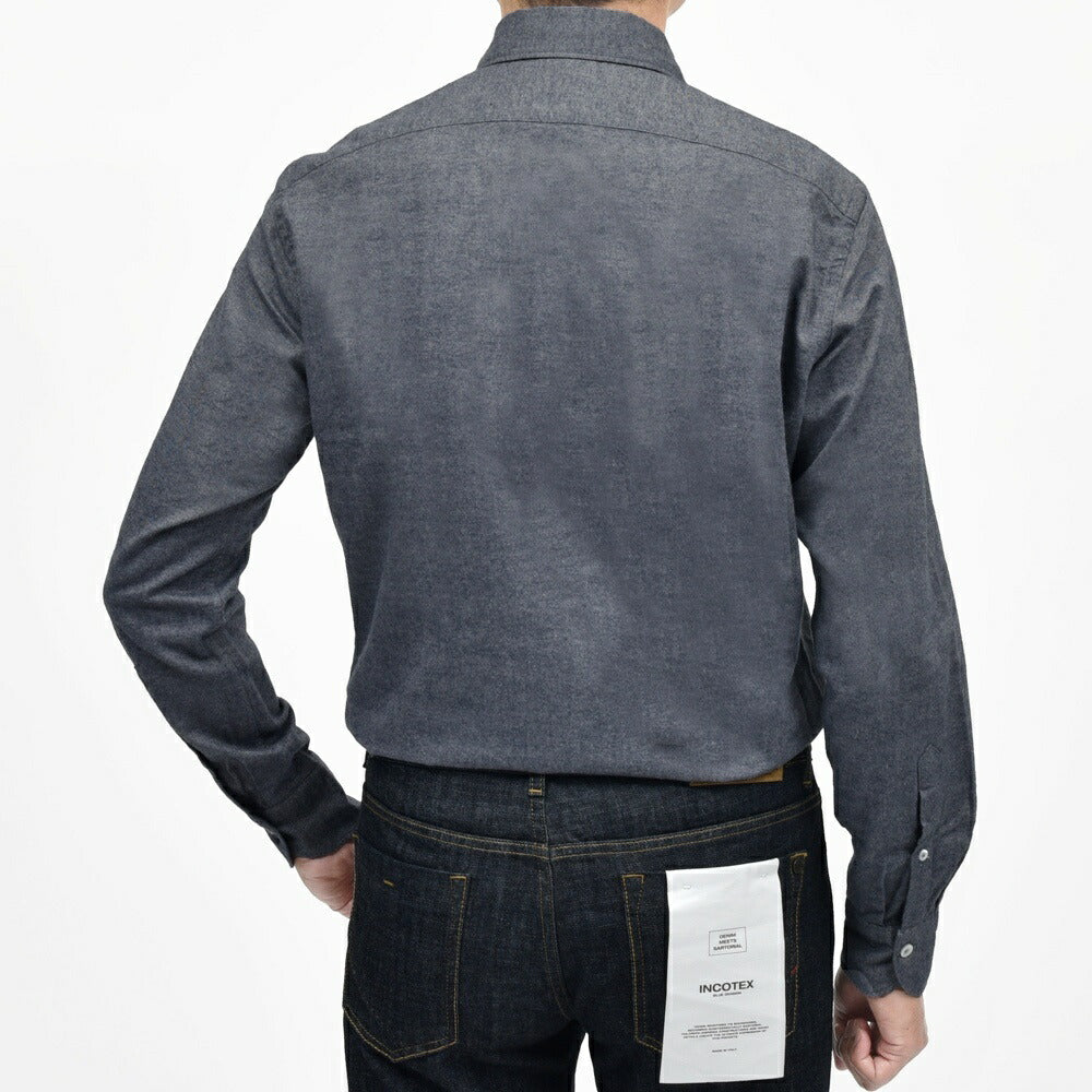 Giannetto(ジャンネット) コットンライトネルセミワイドカラーシャツ SLIM FIT/513600L81 11052002109