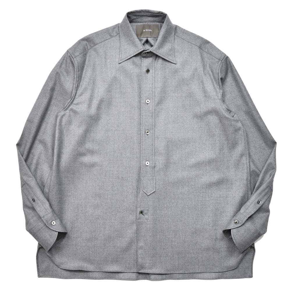 la favola(ラファーヴォラ) ウールフランネルシャツ BIG SHIRT S10 11052400146