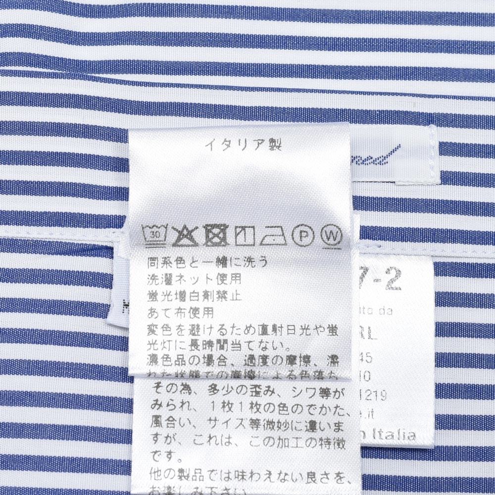 Finamore(フィナモレ) LUIGIルイジ/BALIバーリ 120/2ポプリンロンドンストライプワイドカラーシャツ 11061004039