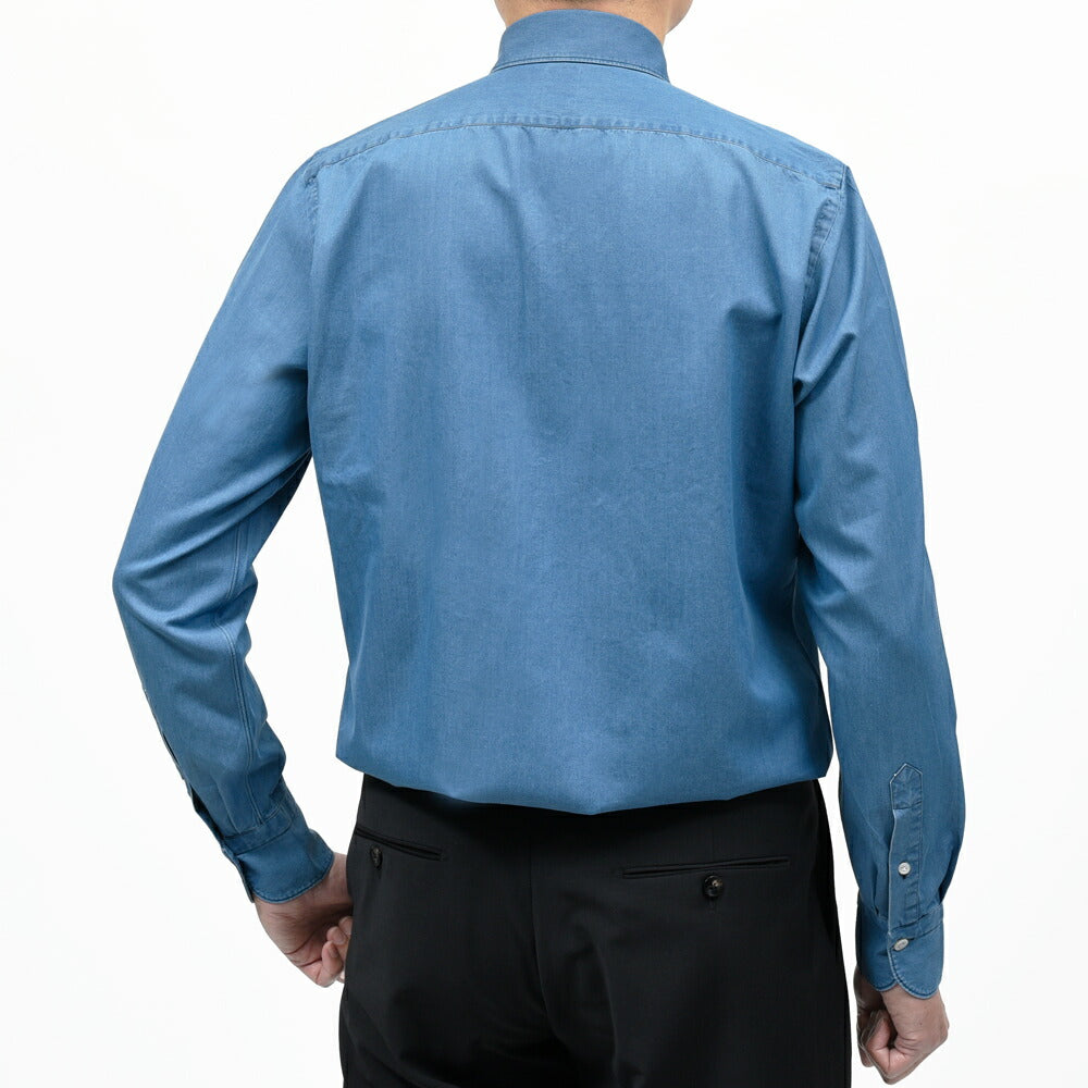 Finamore(フィナモレ) LUIGIルイジ/BALIバーリ コットンシャンブレーワイドカラーシャツ C0160D 11061020039
