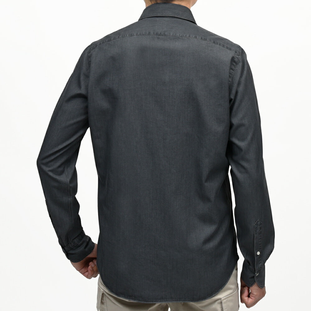 Finamore(フィナモレ) LUIGIルイジ/BALIバーリ コットンシャンブレーワイドカラーシャツ C0505D 11061021039