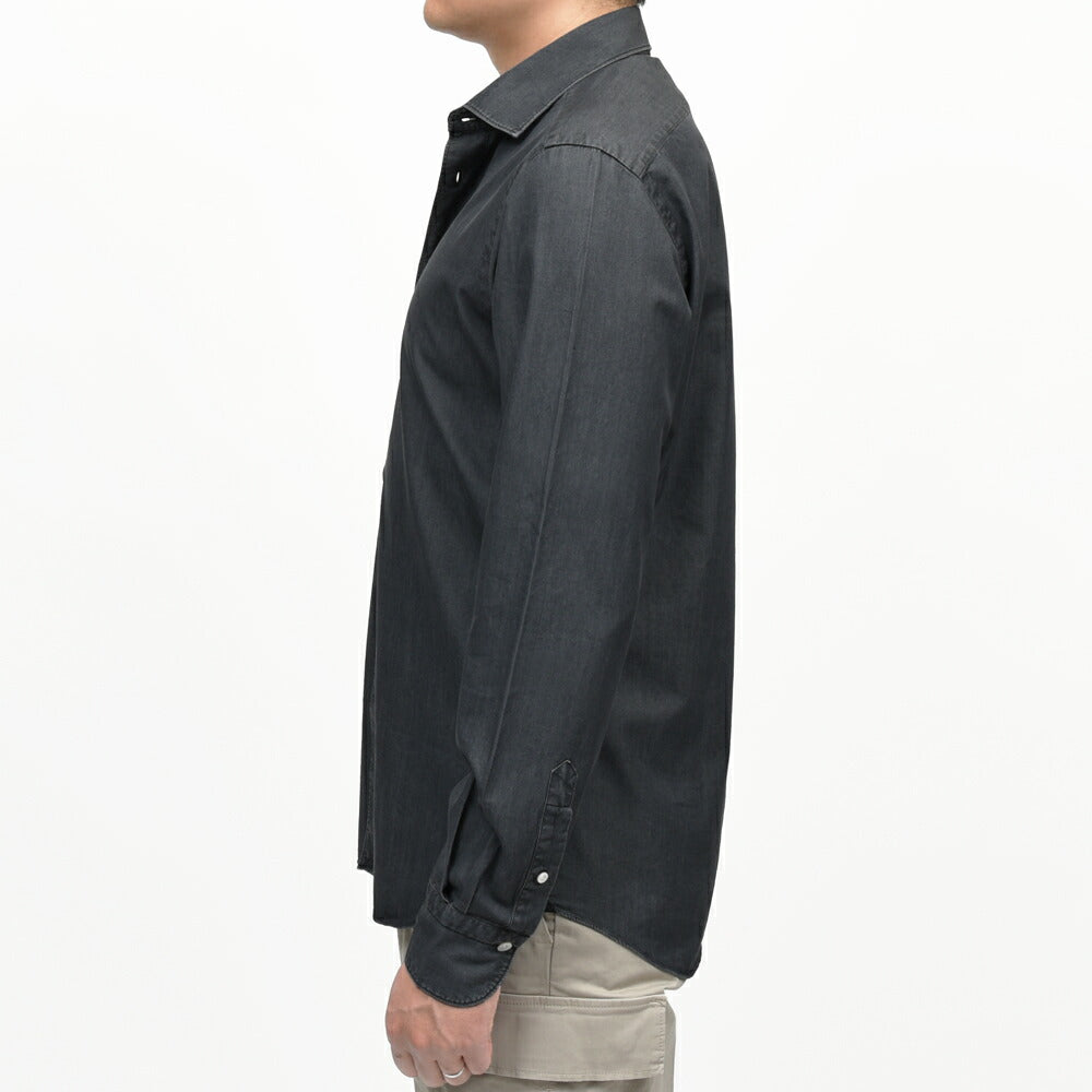 Finamore(フィナモレ) LUIGIルイジ/BALIバーリ コットンシャンブレーワイドカラーシャツ C0505D 11061021039