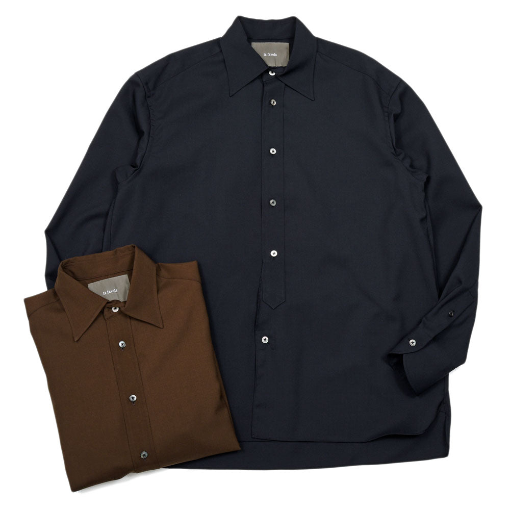 la favola(ラファーヴォラ) ウールトロピカルシャツ BIG SHIRT S10 11061400146