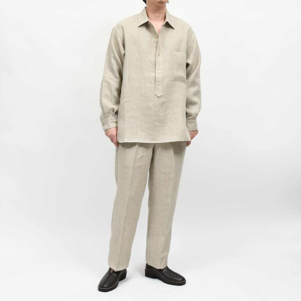 moncao(モンサオ) リネンプルオーバーシャツ M021380-LN 11061400172