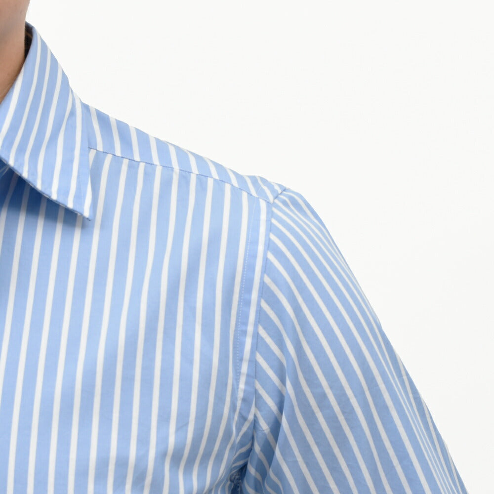 GLANSHIRT(グランシャツ) コットンブロードストライプセミワイドカラーシャツ 476-51404(M) 11065301052