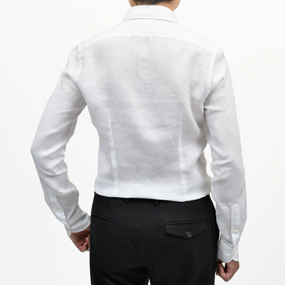 GLANSHIRT(グランシャツ) リネンソリッドセミワイドカラーシャツ 476-51402(M) 11065302052