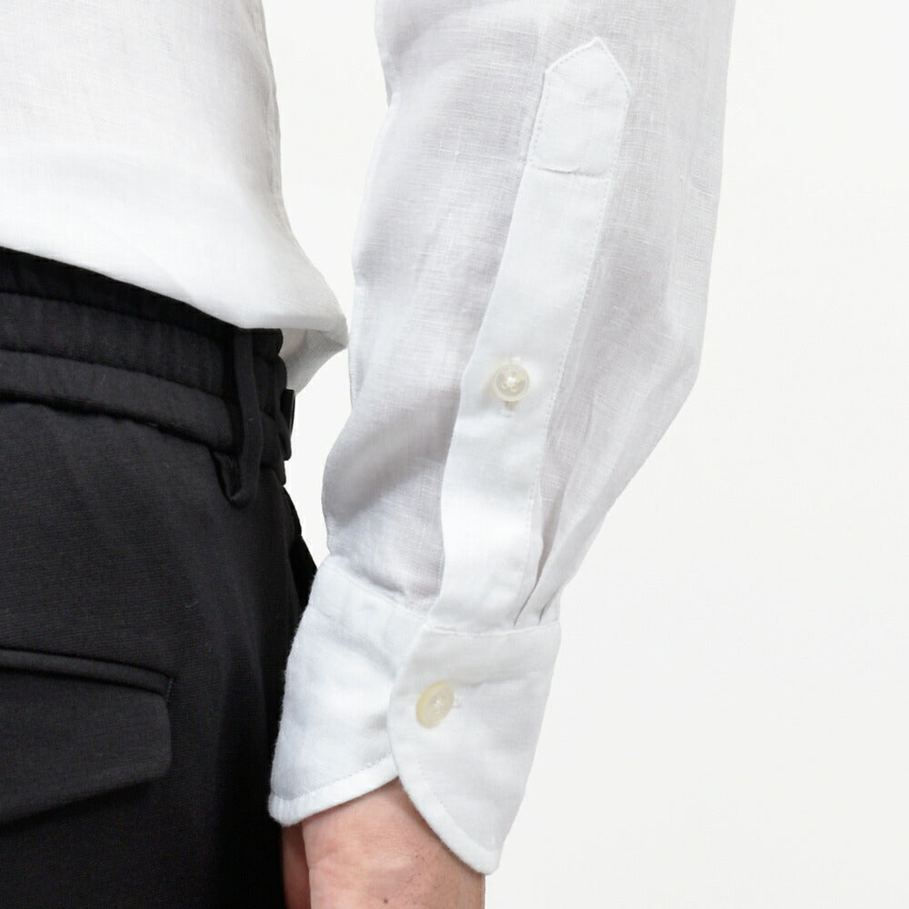 GLANSHIRT(グランシャツ) リネンソリッドセミワイドカラーシャツ 476-51402(M) 11065302052