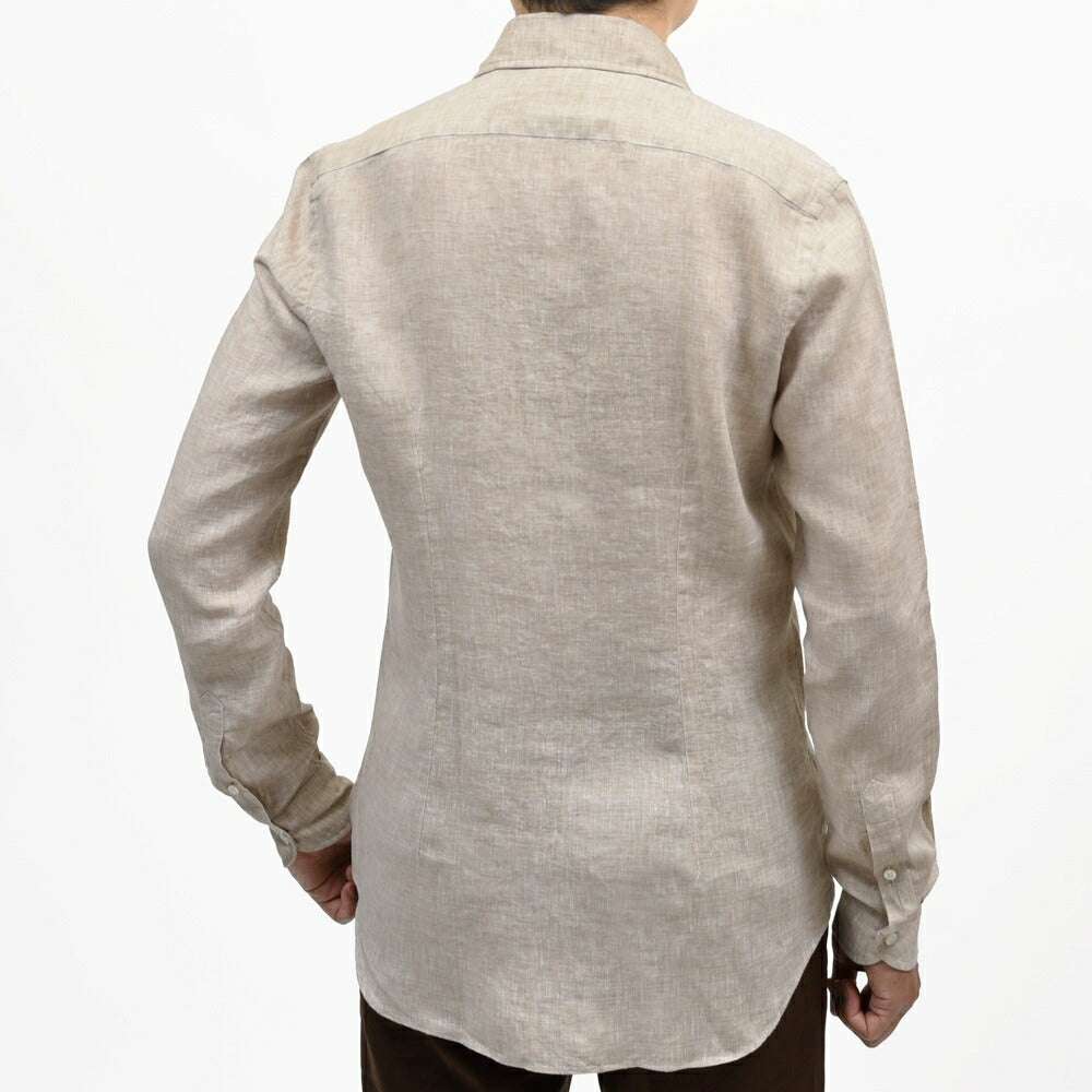GLANSHIRT(グランシャツ) リネンソリッドセミワイドカラーシャツ 476-51402(M) 11065302052
