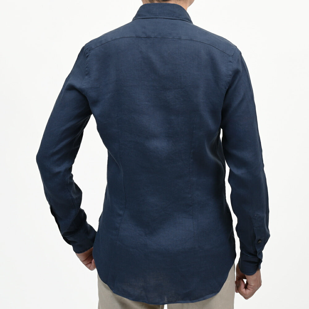 GLANSHIRT(グランシャツ) リネンソリッドセミワイドカラーシャツ 476-51402(M) 11065302052
