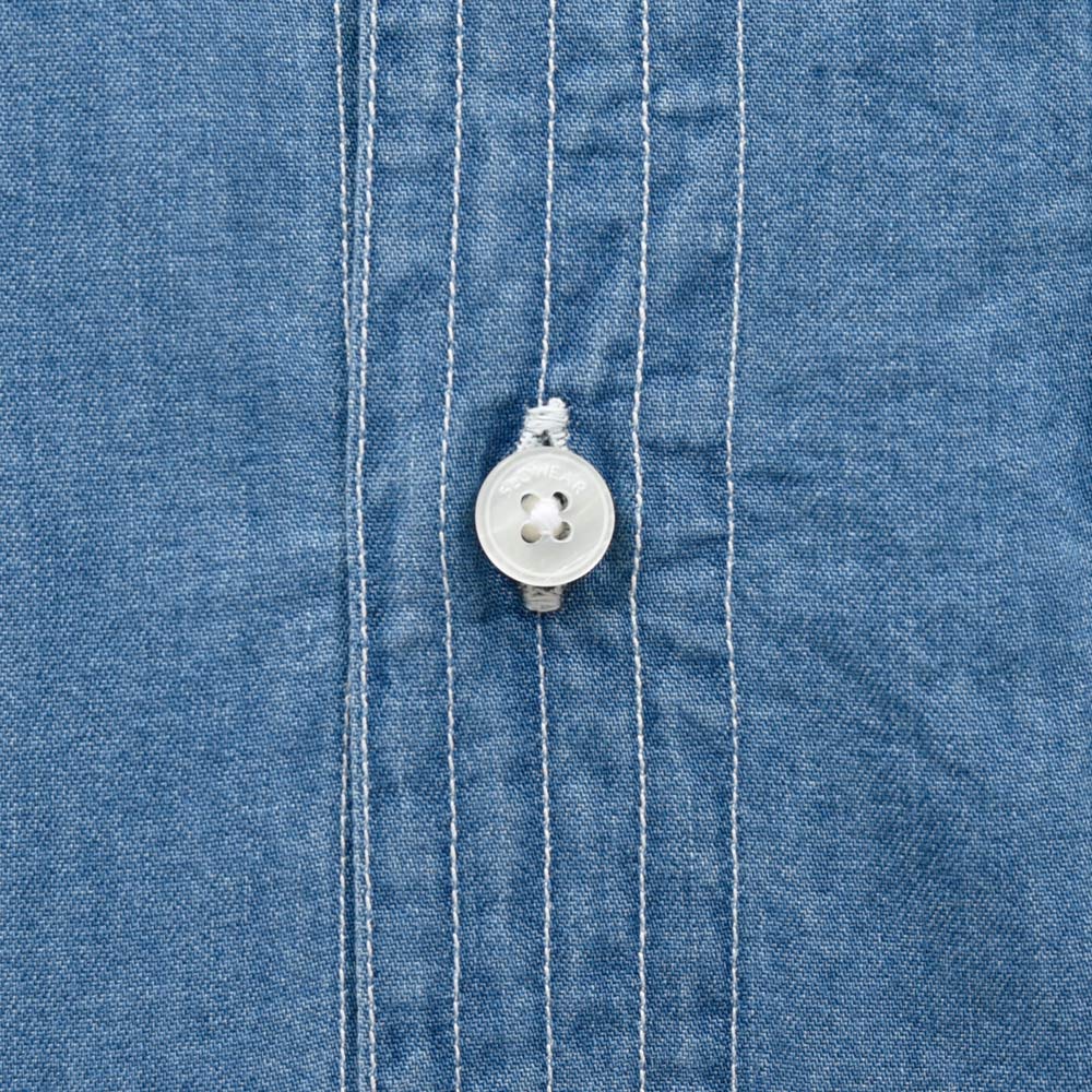 GLANSHIRT(グランシャツ) コットンシャンブレーS/Sオープンカラーシャツ 476-52402(M) 11065303052