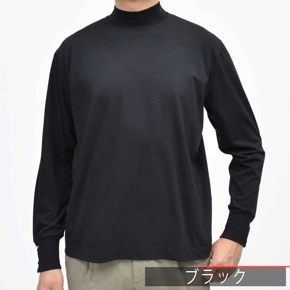 ELACIO(エラシオ) Moselモーゼル コットンスムースジャージL/Sモックネックカットソー 12052007020