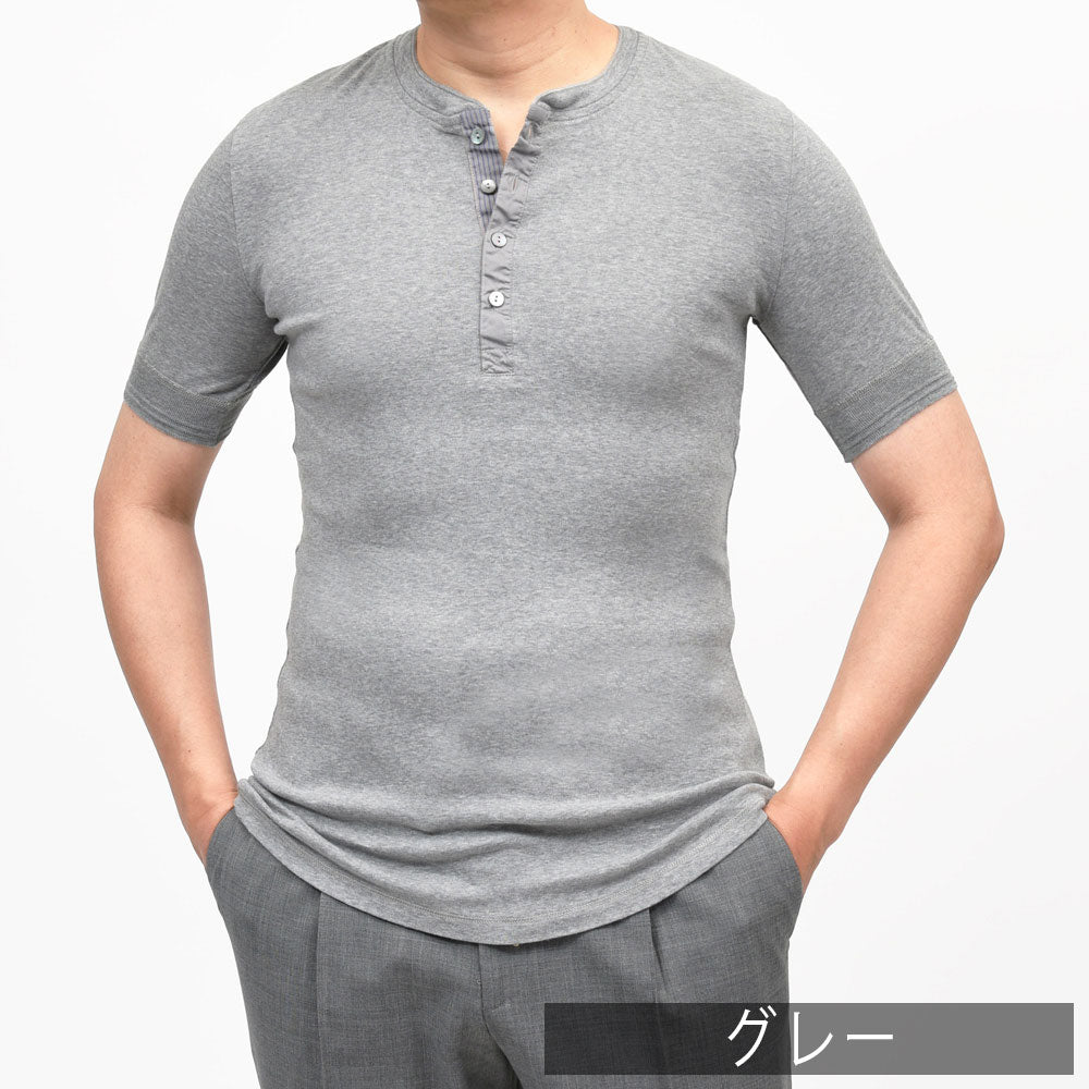 Schiesser(シーサー) オーガニックコットンフライスS/Sヘンリーネックカットソー KARL-HEINZ 12161000113