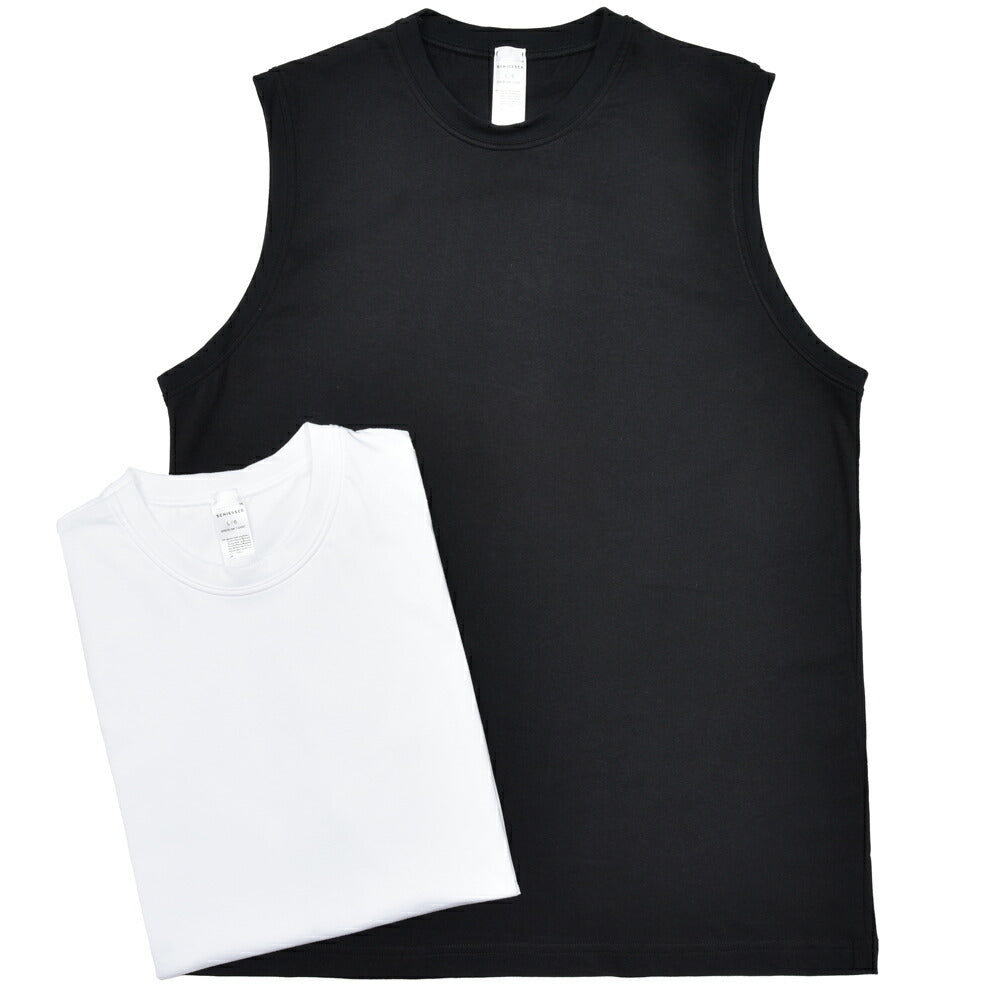 Schiesser(シーサー) コットン天竺ノースリーブクルーネックカットソー AMERICAN T-SHIRT SINGLET(2packs) 12161001113