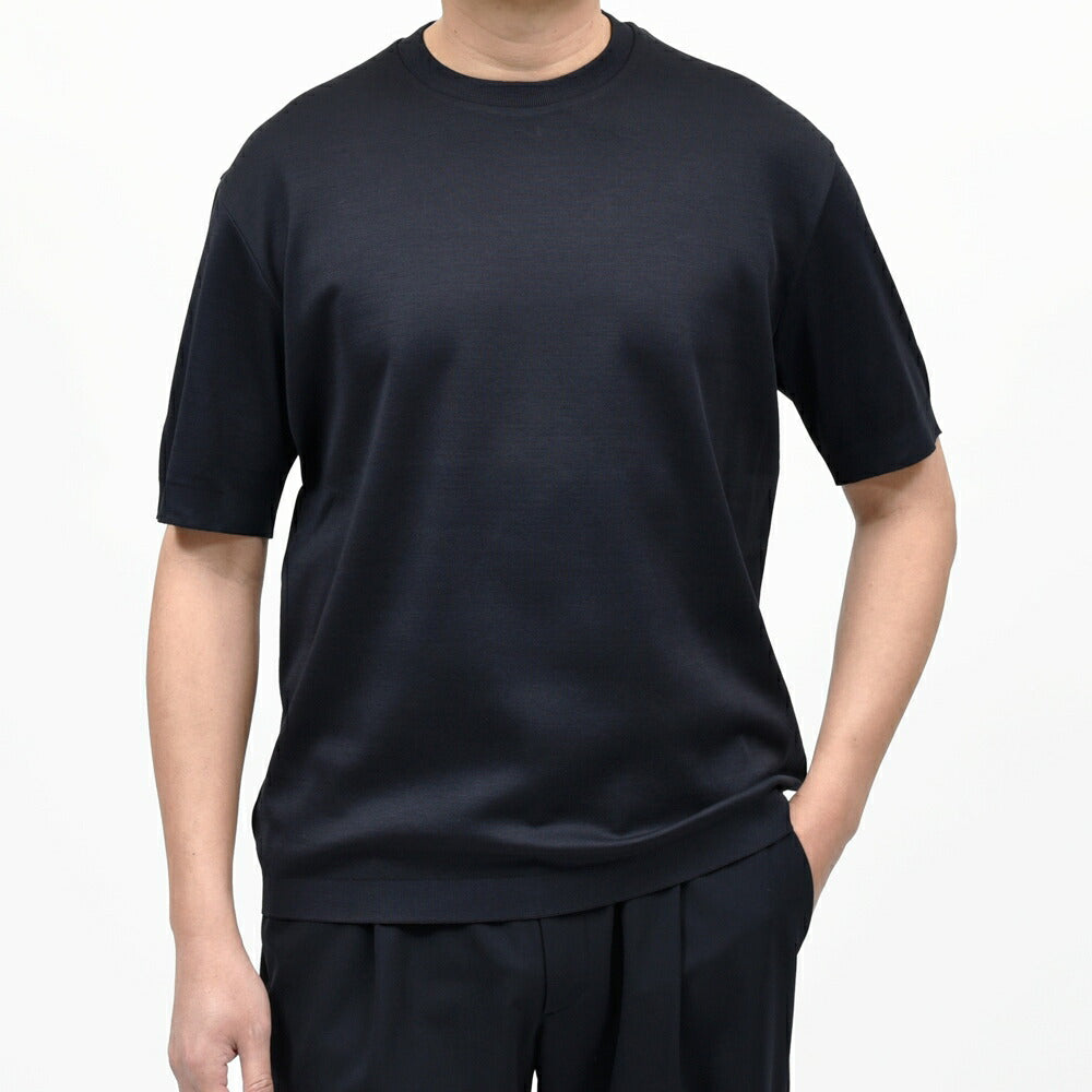 HERNO(ヘルノ) コットンニットエフェクトジャージS/Sクルーネックカットソー JG000206U-52059 12161001132