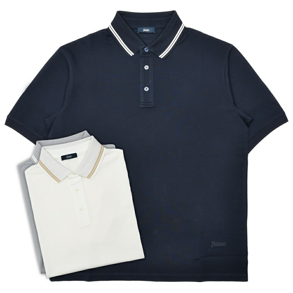 HERNO(ヘルノ) コットンマイクロピケジャージS/Sポロ JPL00148U-54016 12161600132