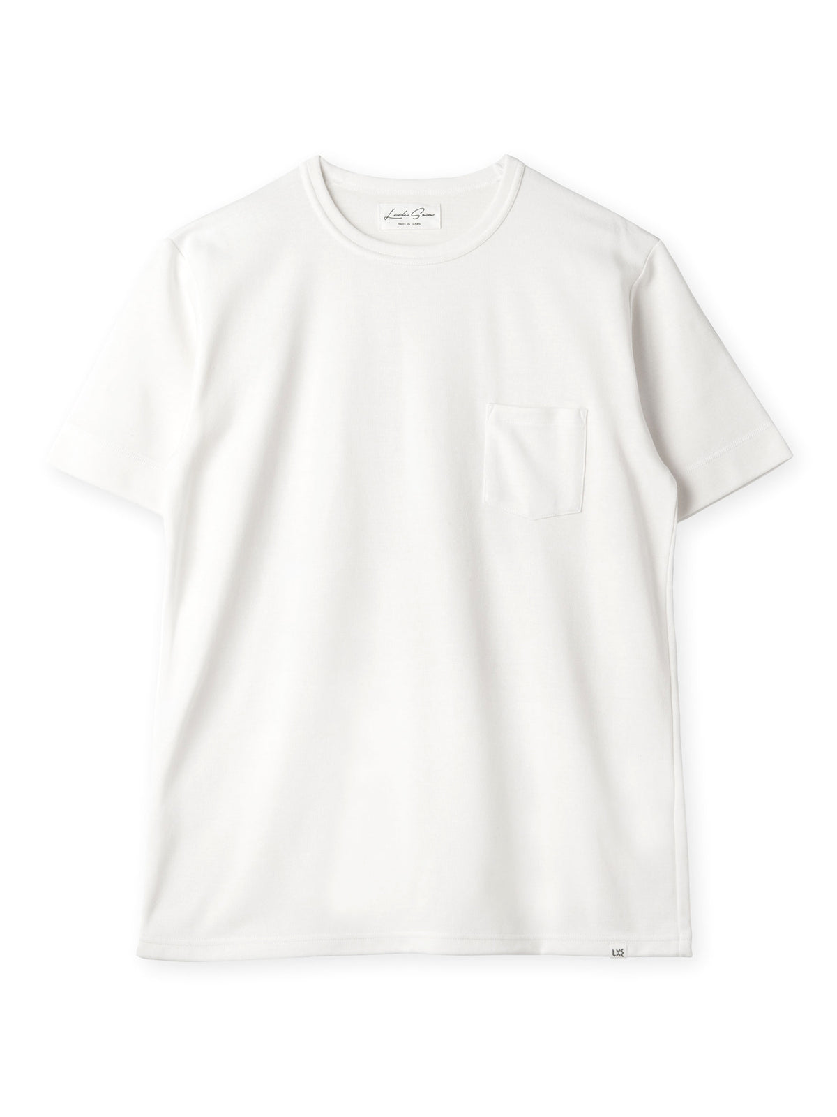 コットン&シルク クルーネックTシャツ (ホワイト)