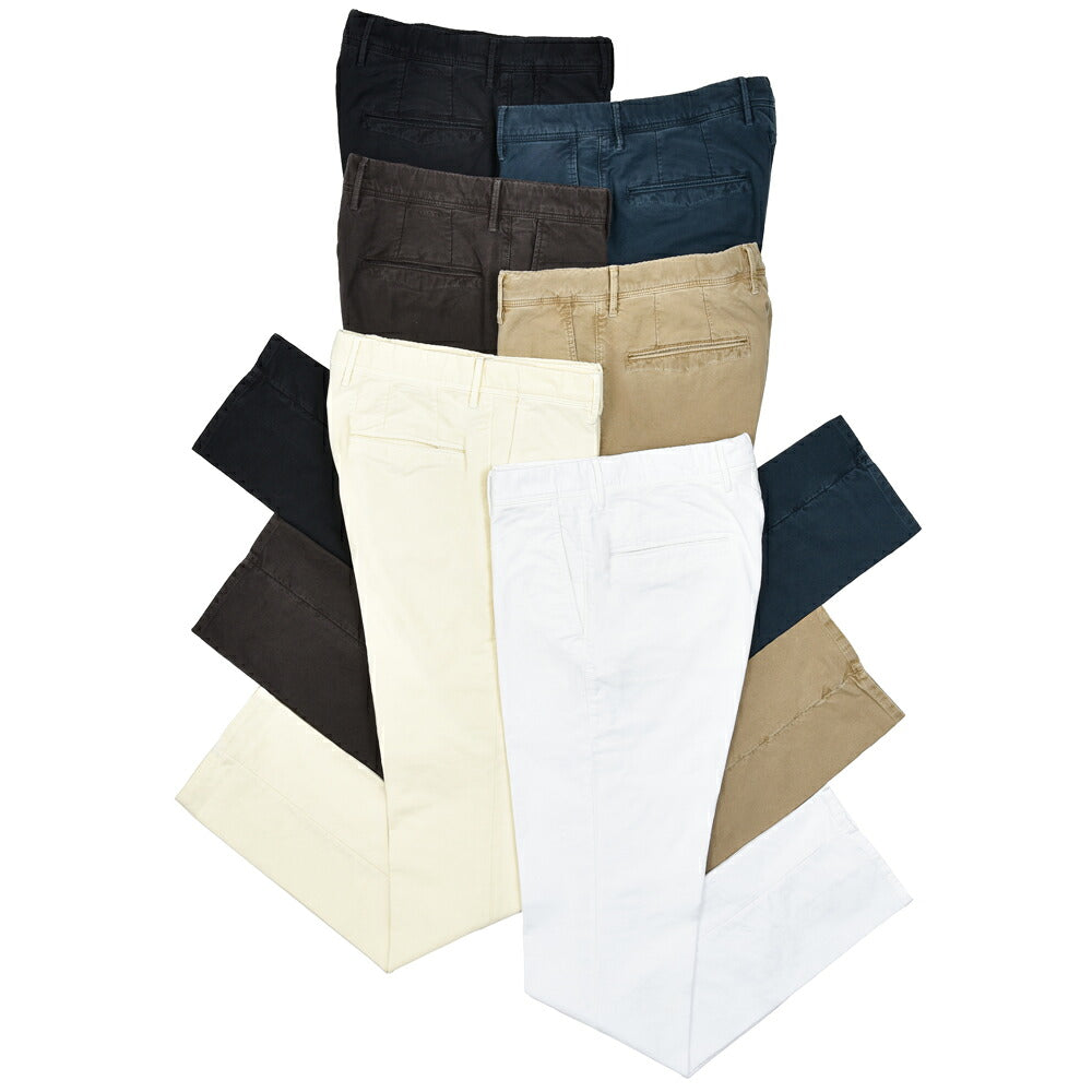 INCOTEX SLACKS(インコテックス スラックス) SLIM FIT ガーメントダイオーガニックコットンストレッチチノテーパードパンツ 18S100-4611E/41544 13052000052