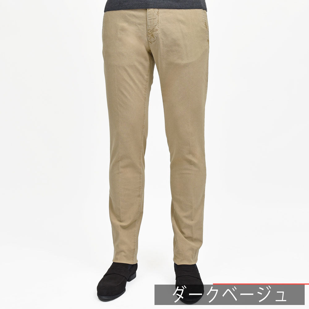 INCOTEX SLACKS(インコテックス スラックス) SLIM FIT ガーメントダイオーガニックコットンストレッチチノテーパードパンツ 18S100-4611E/41544 13052000052