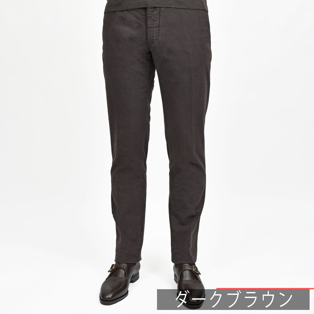 INCOTEX SLACKS(インコテックス スラックス) SLIM FIT ガーメントダイオーガニックコットンストレッチチノテーパードパンツ 18S100-4611E/41544 13052000052