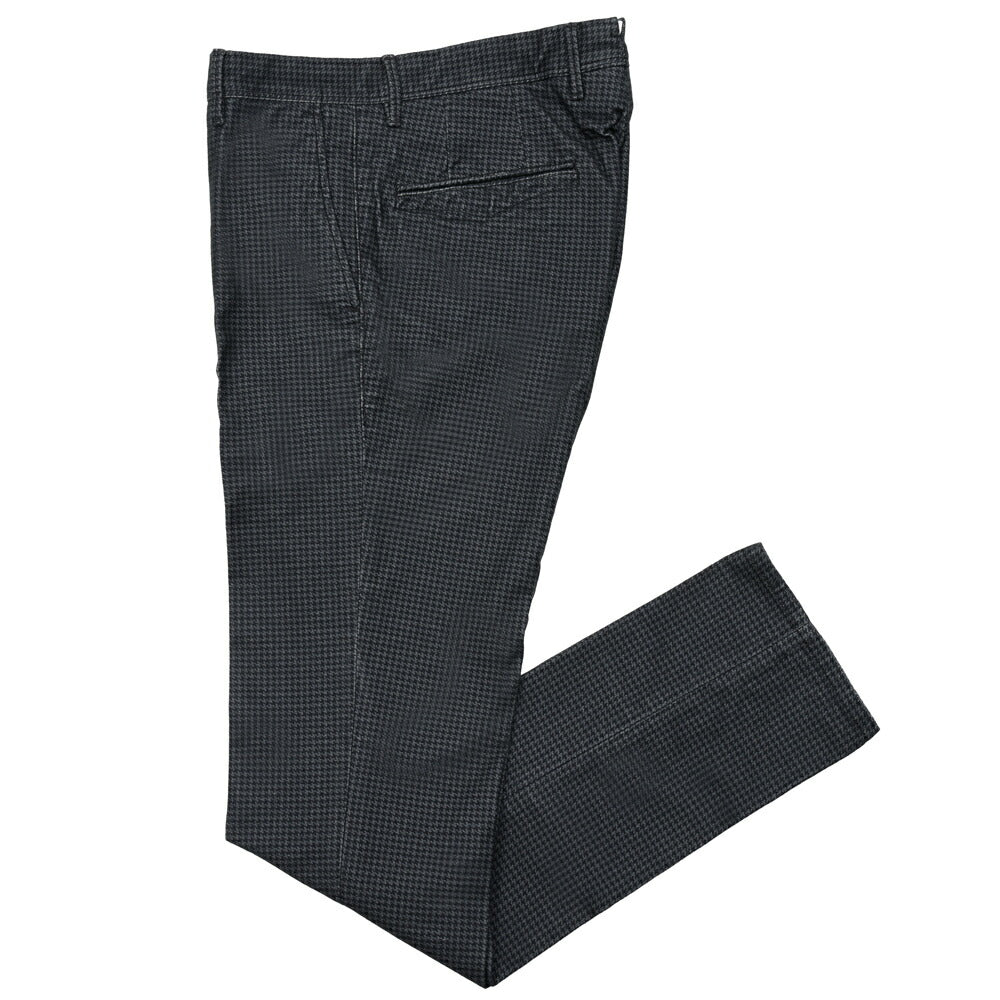 INCOTEX SLACKS(インコテックス スラックス) SLIM FIT ガーメントダイコットンストレッチネルハウンドトゥースプリントテーパードパンツ 18S100-40593/21507 13052001052