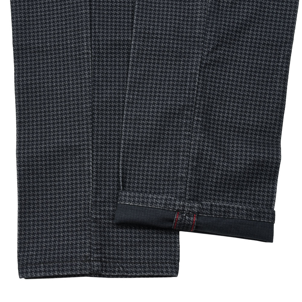 INCOTEX SLACKS(インコテックス スラックス) SLIM FIT ガーメントダイコットンストレッチネルハウンドトゥースプリントテーパードパンツ 18S100-40593/21515 13052003052