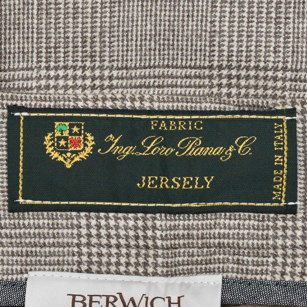 BERWICH(ベルウィッチ) BERTOベルト ストレッチサキソニーグレンチェック1プリーツバックシャーリングテーパードパンツ LoroPianaファブリック LP1788X 13052013039