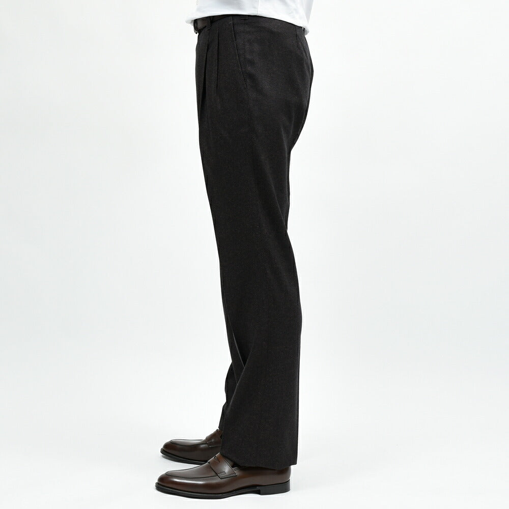 IGARASHI TROUSERS(五十嵐トラウザーズ) ウールフランネル2プリーツパンツ / ストレート / VITALE BARBERIS CANONICO 13052236187