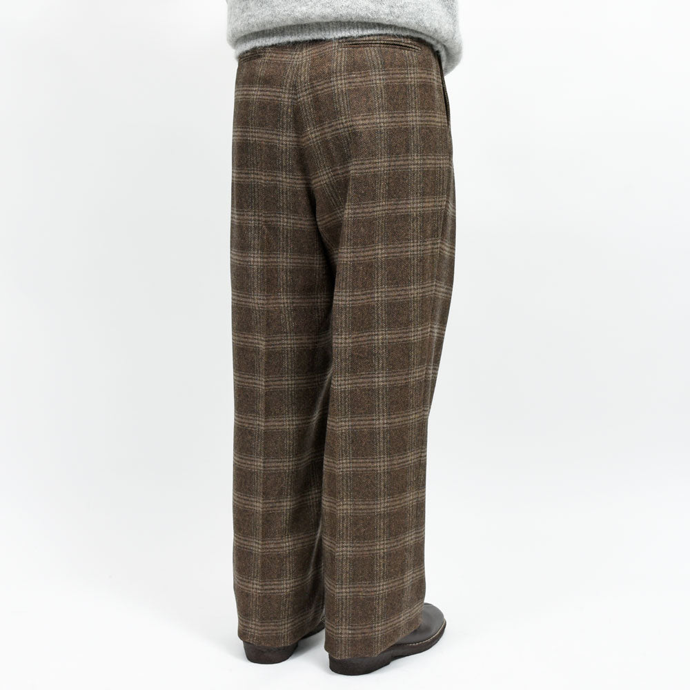 BERNARD ZINS(ベルナール ザンス) VANEAU ウールポリエステルチェック2インプリーツパンツ 71600 13052400030