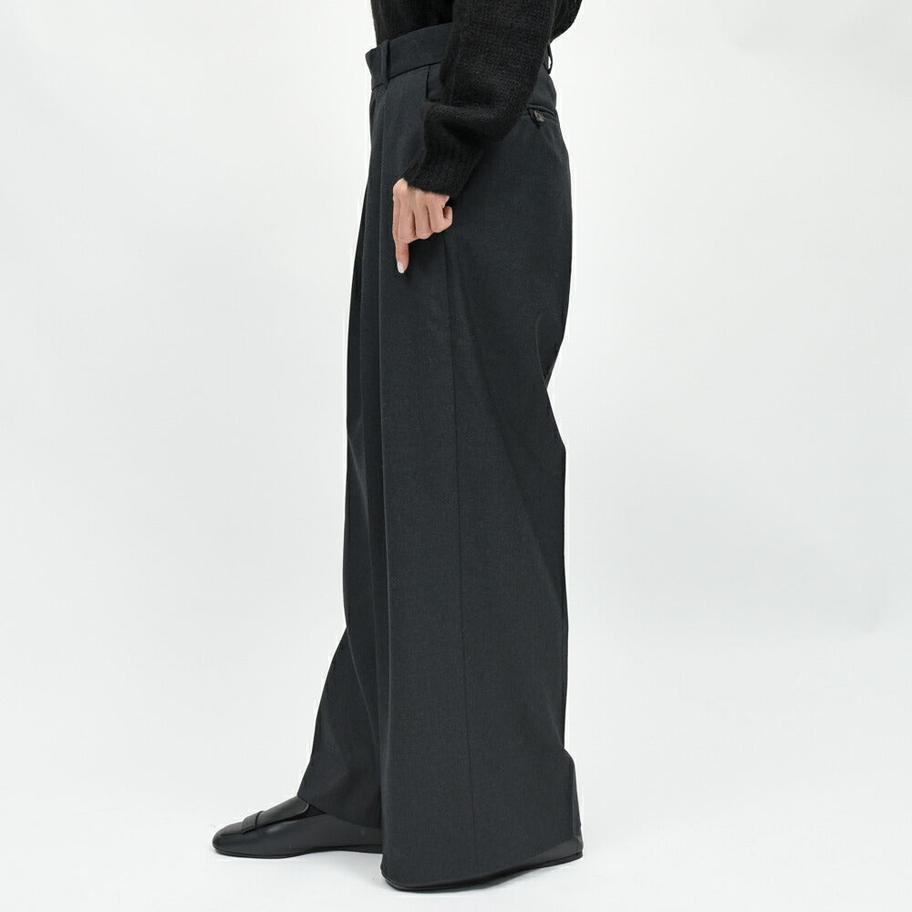 LA COLLECTION(ラ コレクション) ウールサージ2インプリーツワイドパンツ IRA TROUSERS genderless 13052701039