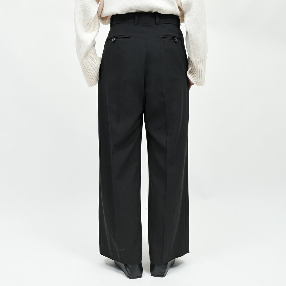 LA COLLECTION(ラ コレクション) ウールサージ2インプリーツワイドパンツ IRA TROUSERS genderless 13052701039