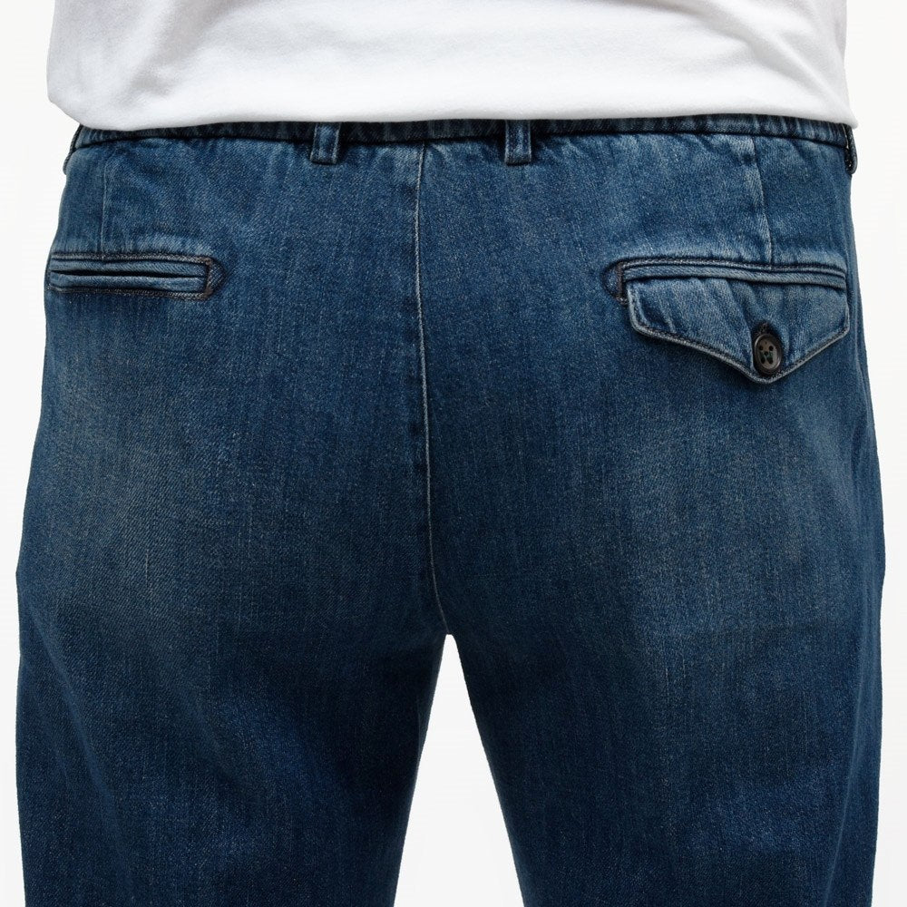 BERWICH(ベルウィッチ) BERTOベルト ウォッシュドデニム1プリーツバックシャーリングテーパードパンツ BERTO-GD-DNM1 13061015039