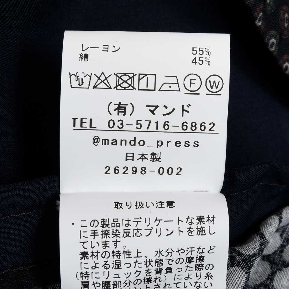 mando(マンド) レーヨンコットンプリントシャーリングパンツ 26298-002 13061403037