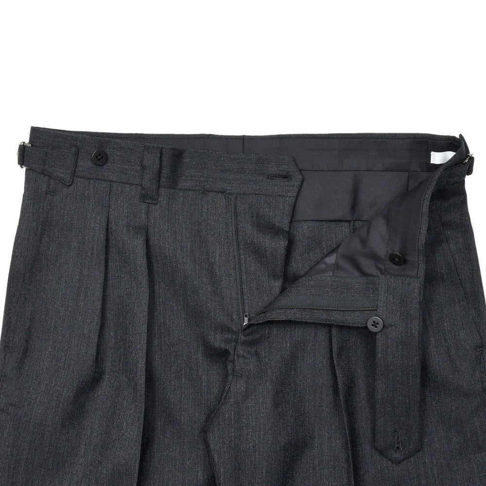garoh(ガロウ) pant02 ハイツイストウールトロピカル2プリーツサイドアジャスターテーパードパンツ 13061800187