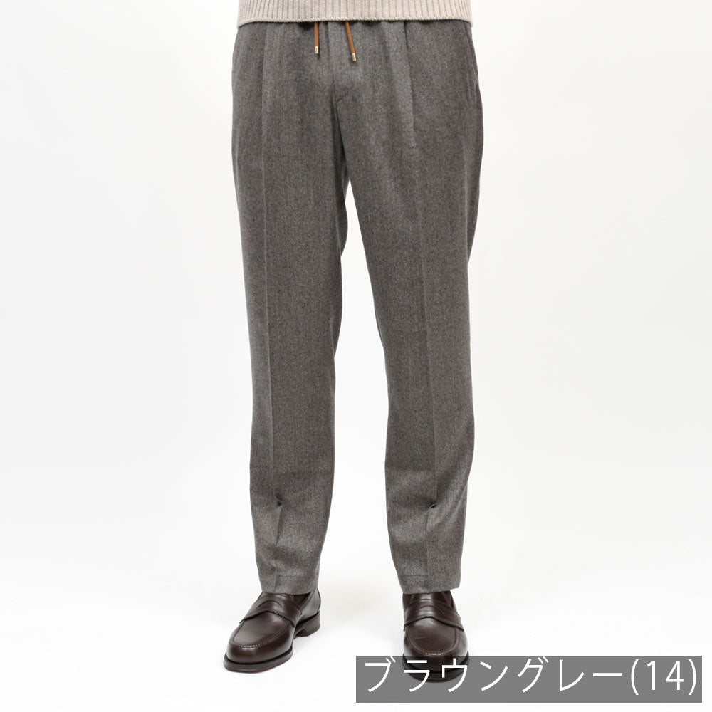 BRIGLIA1949(ブリリア1949)WIMBLEDONウィンブルドン REDA ACTIVEウールサキソニー1プリーツテーパードシャーリングパンツ WIMBS129 13062004109