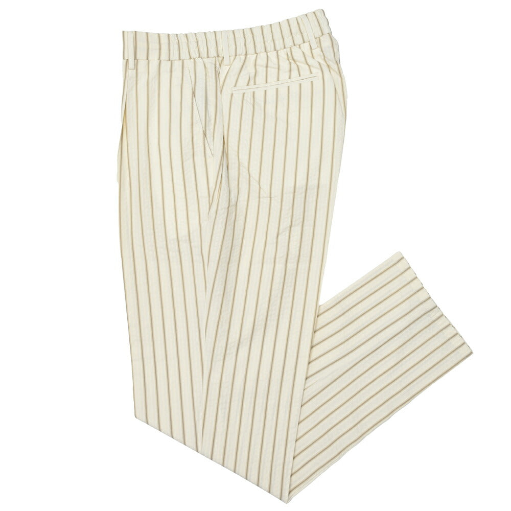 BERWICH(ベルウィッチ) SAKE GYMサケジム コットンシアサッカーストライプ1プリーツシャーリングテーパードパンツ TS1490 13065000039