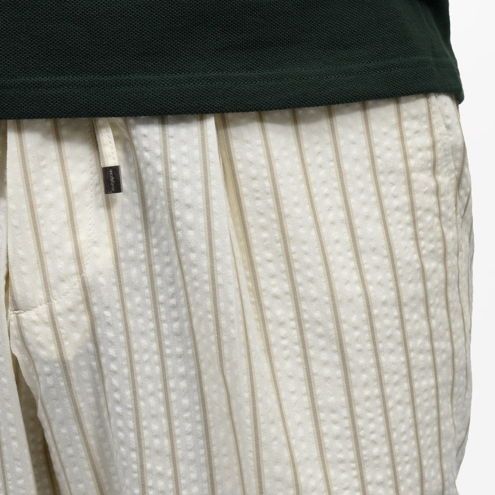 BERWICH(ベルウィッチ) SAKE GYMサケジム コットンシアサッカーストライプ1プリーツシャーリングテーパードパンツ TS1490 13065000039