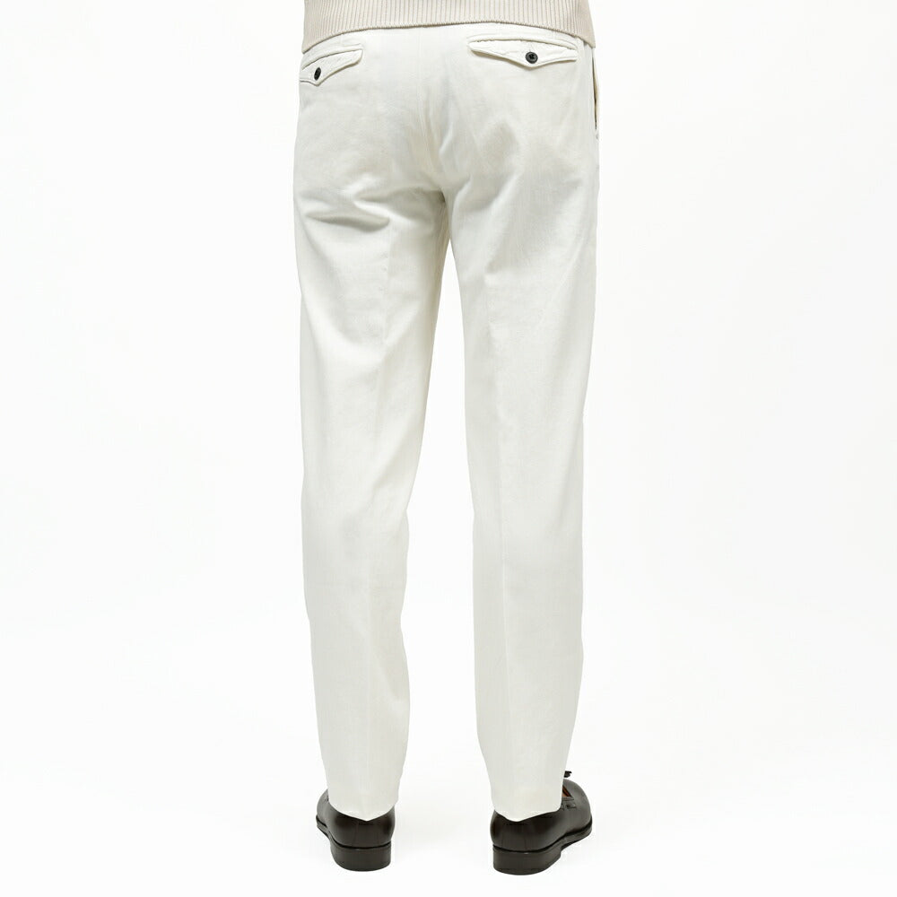 INCOTEX SLACKS(インコテックス スラックス) TAPERED FIT オーガニックストレッチコットンリネンギャバジン1プリーツテーパードチノ 188/470-51502(M) 13065300052